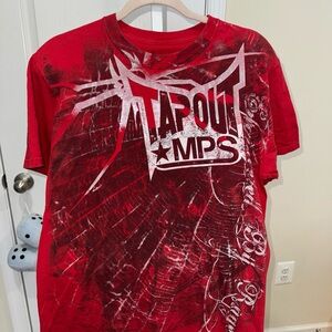 Y2K Tap Out MMA Grunge MPS Aop Red Shirt Size Medium